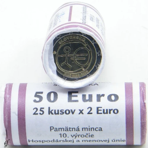 Moneda de 2 Euros Conmemorativos de Eslovaquia 2009 - Unión Económica y Monetaria - Rollo - Foto 1