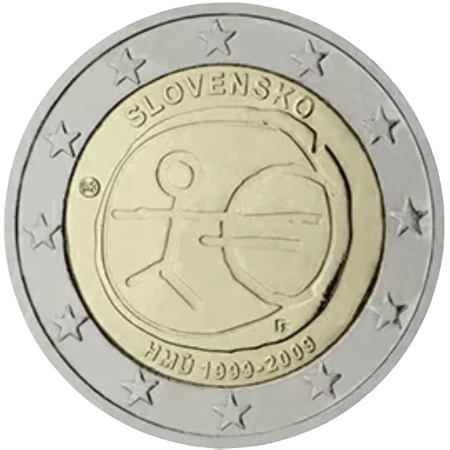 Moneda de 2 Euros Conmemorativos de Eslovaquia 2009 - Unión Económica y Monetaria