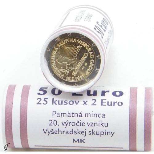 Moneda de 2 Euros Conmemorativos de Eslovaquia 2011 - Grupo de Visegrado - Rollo - Foto 1