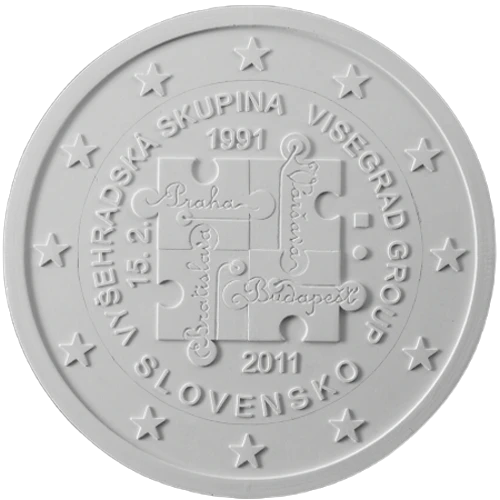 Moneda de 2 Euros Conmemorativos de Eslovaquia 2011 - Grupo de Visegrado - Tercera Posicion Concurso