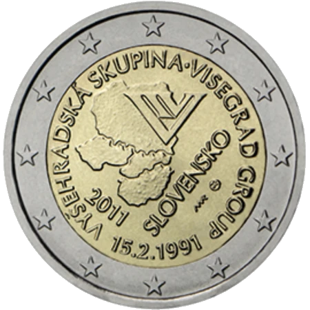 Moneda de 2 Euros Conmemorativos de Eslovaquia 2011 - Grupo de Visegrado