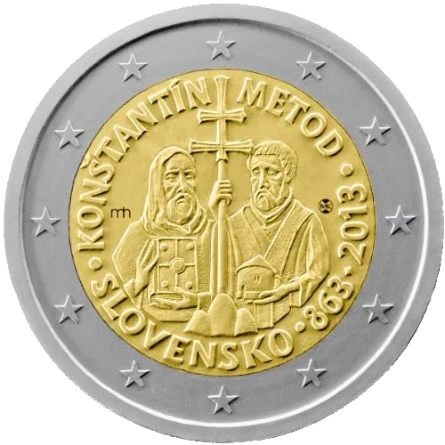 Moneda de 2 Euros Conmemorativos de Eslovaquia 2013 - Misión de Constantino y Metodio a la Gran Moravia - Boceto Rechazado