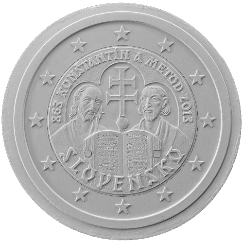 Moneda de 2 Euros Conmemorativos de Eslovaquia 2013 - Misión de Constantino y Metodio a la Gran Moravia - Tercera Posición Concurso
