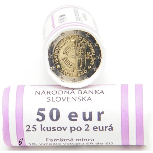Moneda de 2 Euros Conmemorativos de Eslovaquia 2014 - 10 Aniversario de la Adhesión de Eslovaquia a la Unión Europea - Rollo - Foto 1