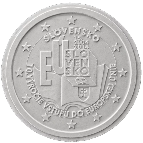 Moneda de 2 Euros Conmemorativos de Eslovaquia 2014 - 10 Aniversario de la Adhesión de Eslovaquia a la Unión Europea - Segunda Posición Concurso