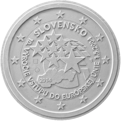 Moneda de 2 Euros Conmemorativos de Eslovaquia 2014 - 10 Aniversario de la Adhesión de Eslovaquia a la Unión Europea - Tercera Posición Concurso