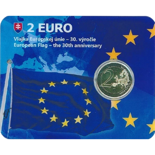 Moneda de 2 Euros Conmemorativos de Eslovaquia 2015 - 30 Aniversario de la Bandera de la Unión Europea - Coincard - Foto 1