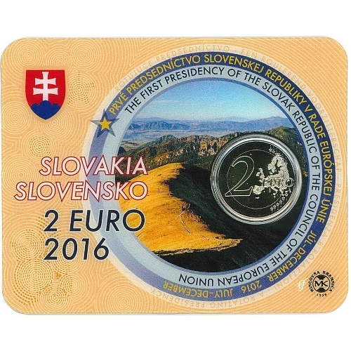 Moneda de 2 Euros Conmemorativos de Eslovaquia 2016 - Primera Presidencia Eslovaca del Consejo de la Unión Europea - Coincard Naranja - Foto 1