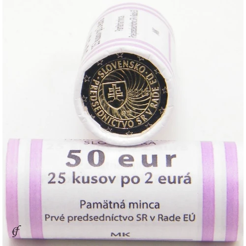 Moneda de 2 Euros Conmemorativos de Eslovaquia 2016 - Primera Presidencia Eslovaca del Consejo de la Unión Europea - Rollo - Foto 1