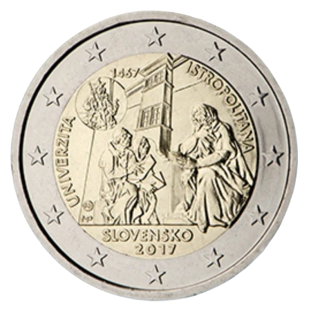 Moneda de 2 Euros Conmemorativos de Eslovaquia 2017 - Universidad Istropolitana