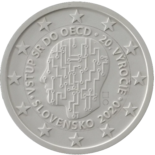 Moneda de 2 Euros Conmemorativos de Eslovaquia 2020 - 20 Aniversario de la Adhesión de Eslovaquia a la OECD - Segunda Posición Concurso