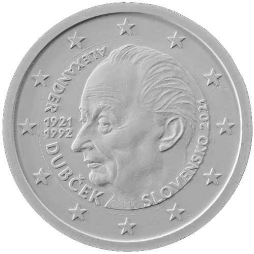 Moneda de 2 Euros Conmemorativos de Eslovaquia 2021 - Alexander Dubček - Tercera Posición Concurso