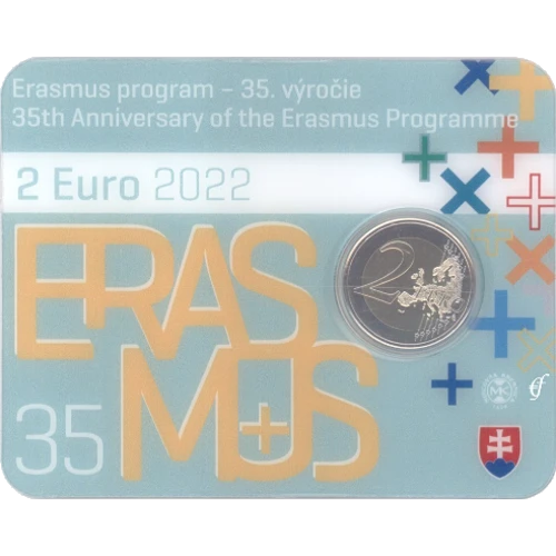 Moneda de 2 Euros Conmemorativos de Eslovaquia 2022 - 35 Aniversario del Programa Erasmus - Coincard - Foto 1