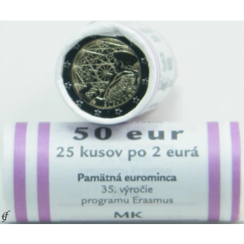 Moneda de 2 Euros Conmemorativos de Eslovaquia 2022 - 35 Aniversario del Programa Erasmus - Rollo - Foto 1