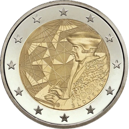 Moneda de 2 Euros Conmemorativos de Eslovaquia 2022 - 35 Aniversario del Programa Erasmus