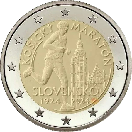 Moneda de 2 Euros Conmemorativos de Eslovaquia 2024 - Maratón de Kosice