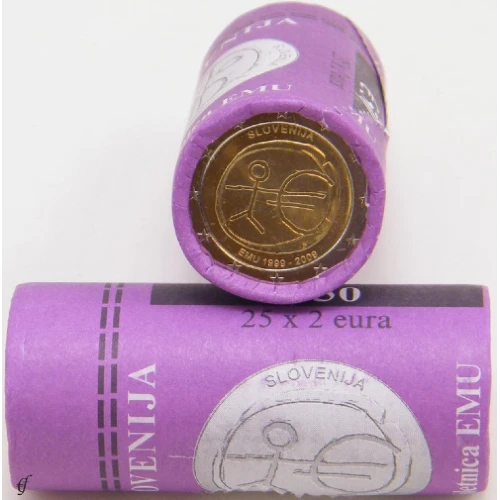 Moneda de 2 Euros Conmemorativos de Eslovenia 2009 - Unión Económica y Monetaria - Rollo - Foto 1