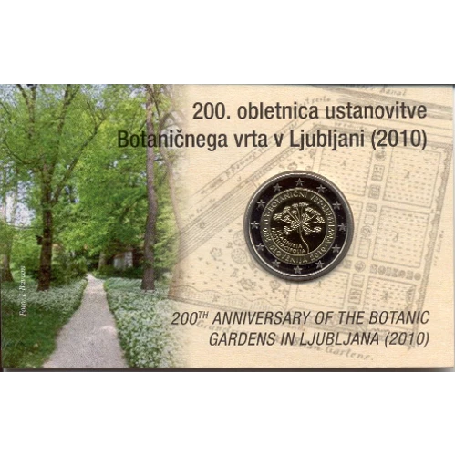 Moneda de 2 Euros Conmemorativos de Eslovenia 2010 - Jardón Botánico de Liubliana - Coincard - Foto 1