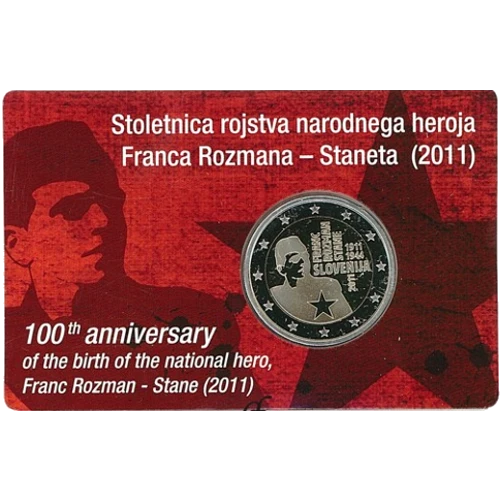 Moneda de 2 Euros Conmemorativos de Eslovenia 2011 - Franc Rozman-Stane - Coincard - Foto 1
