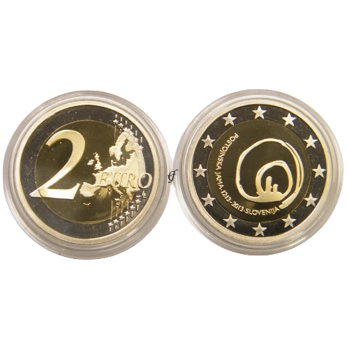Moneda de 2 Euros Conmemorativos de Eslovenia 2013 - Cueva de Postojna - Cápsula Proof - Foto 1