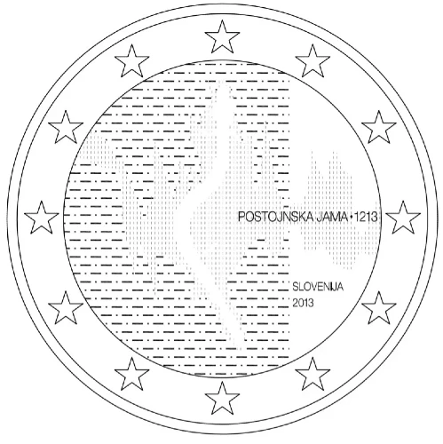 Moneda de 2 Euros Conmemorativos de Eslovenia 2013 - Cueva de Postojna - Segunda Posición Concurso