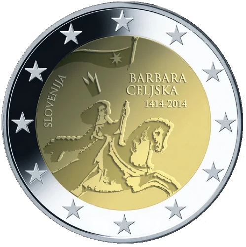 Moneda de 2 Euros Conmemorativos de Eslovenia 2014 - Bárbara de Celje - Segunda Posición Concurso