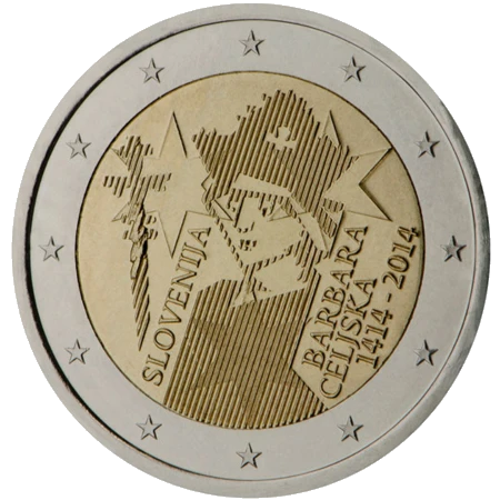 Moneda de 2 Euros Conmemorativos de Eslovenia 2014 - Bárbara de Celje
