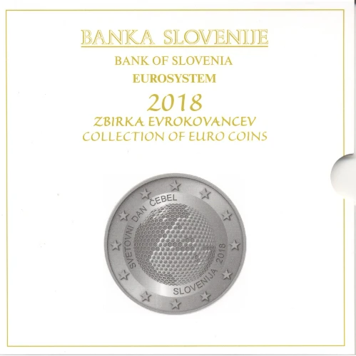 Moneda de 2 Euros Conmemorativos de Eslovenia 2018 - Día Mundial de las Abejas - Cartera Anual Flor de Cuño - Foto 1