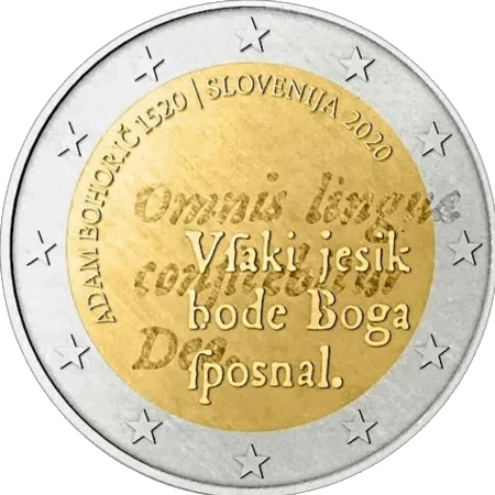 Moneda de 2 Euros Conmemorativos de Eslovenia 2020 - Adam Bohorič