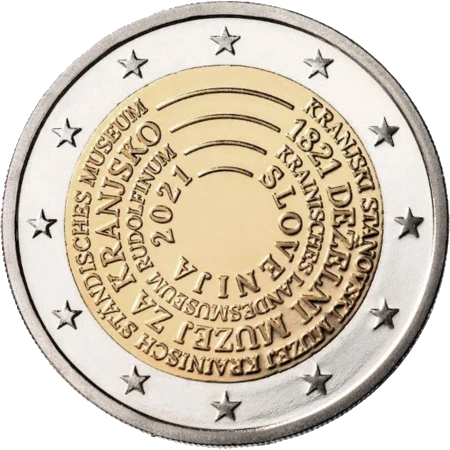 Moneda de 2 Euros Conmemorativos de Eslovenia 2021 - Museo Provincial de Carniola