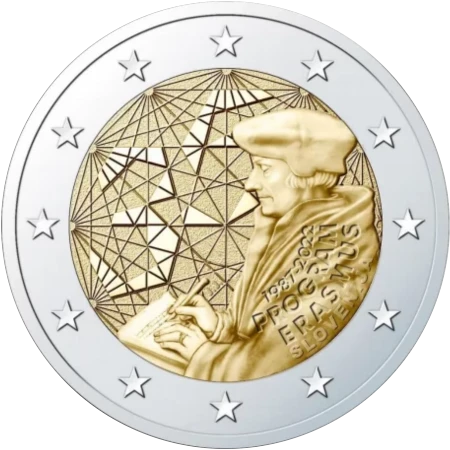 Moneda de 2 Euros Conmemorativos de Eslovenia 2022 - 35 Aniversario del Programa Erasmus