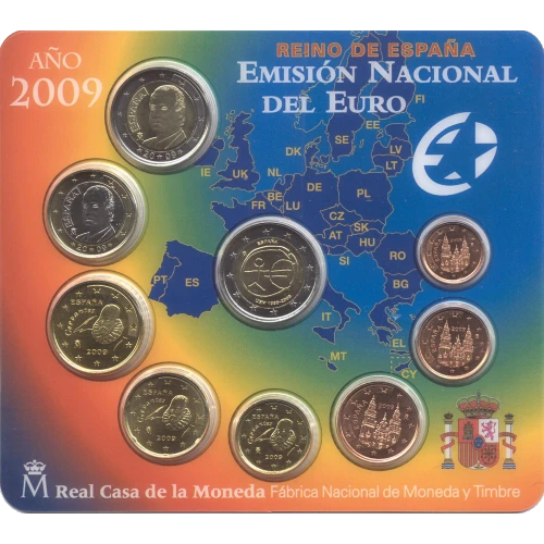 Moneda de 2 Euros Conmemorativos de España 2009 - Unión Económica y Monetaria - Cartera Anual Flor de Cuño - Foto 1