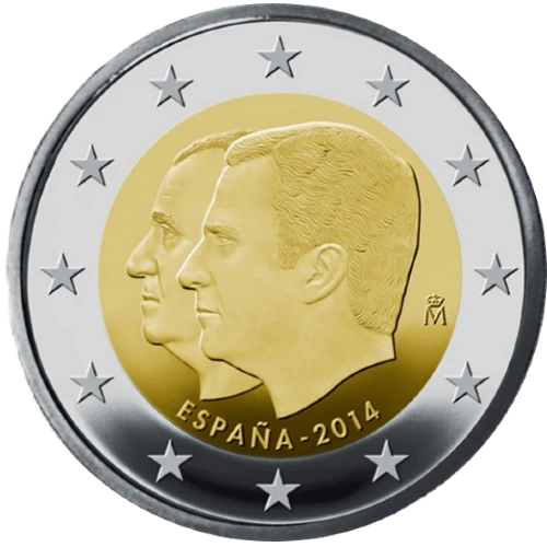 Moneda de 2 Euros Conmemorativos de España 2014 - Proclamación de Felipe VI - Boceto Rechazado