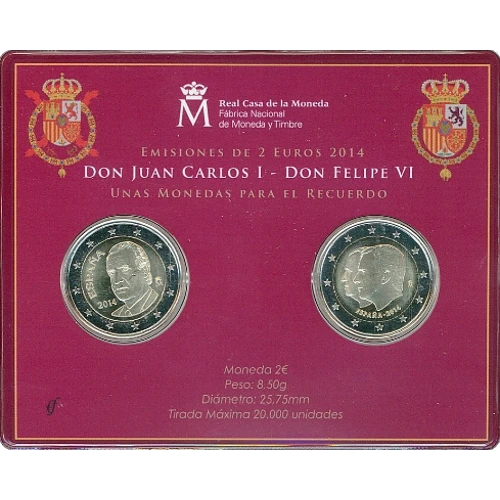 Moneda de 2 Euros Conmemorativos de España 2014 - Proclamación de Felipe VI - Coincard - Foto 1