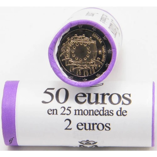 Moneda de 2 Euros Conmemorativos de España 2015 - 30 Aniversario de la Bandera de la Unión Europea - Rollo - Foto 1