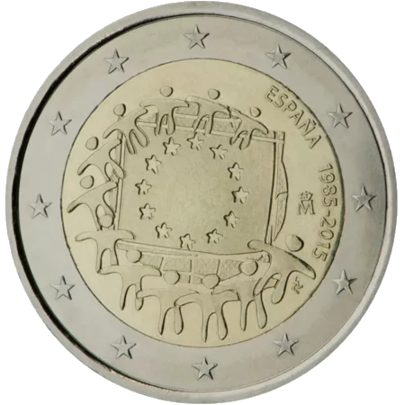 Moneda de 2 Euros Conmemorativos de España 2015 - 30 Aniversario de la Bandera de la Unión Europea