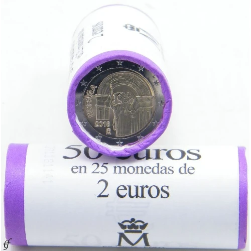Moneda de 2 Euros Conmemorativos de España 2018 - Ciudad Vieja de Santiago de Compostela - Rollo - Foto 1