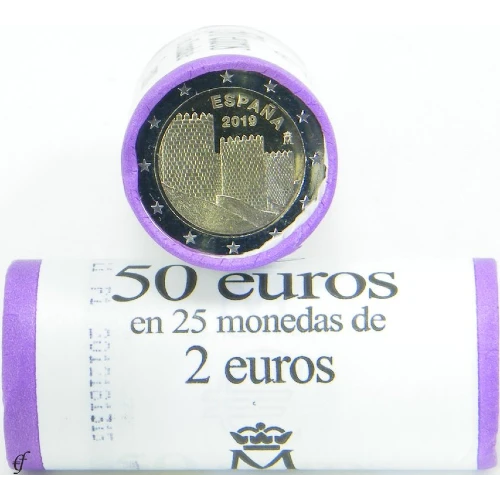 Moneda de 2 Euros Conmemorativos de España 2019 - Murallas de Ávila - Rollo - Foto 1