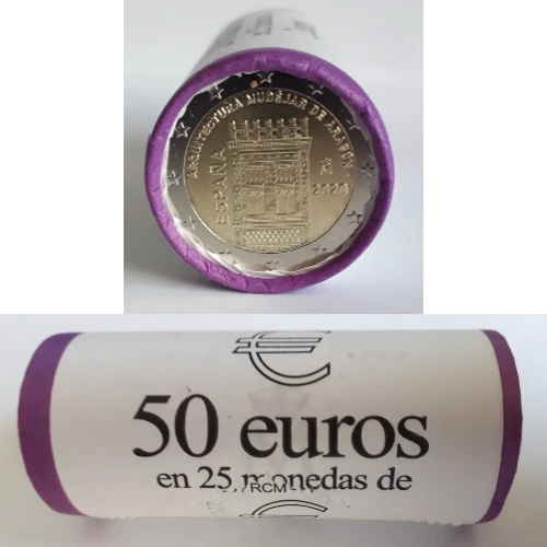Moneda de 2 Euros Conmemorativos de España 2020 - Arquitectura Mudéjar de Aragón - Rollo - Foto 1