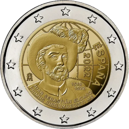 Moneda de 2 Euros Conmemorativos de España 2022 - Juan Sebastián Elcano