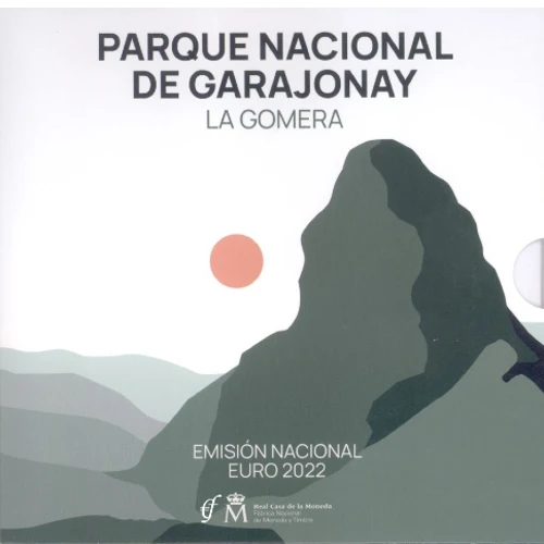 Moneda de 2 Euros Conmemorativos de España 2022 - Parque Nacional de Garajonay y Juan Sebastián Elcano - Cartera Anual Flor de Cuño - Foto 1