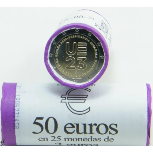 Moneda de 2 Euros Conmemorativos de España 2023 - Presidencia Española del Consejo de la Unión Europea - Rollo - Foto 1