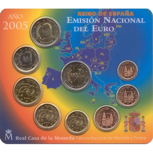 Moneda de 2 Euros Conmemorativos de España de 2005 - Cuarto Centenario del Quijote - Cartera Anual Flor de Cuño - Foto 1