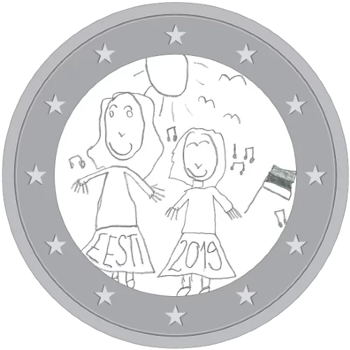 Moneda de 2 Euros Conmemorativos de Estonia 2019 - Festival de la Canción - Propuesta 2 Concurso