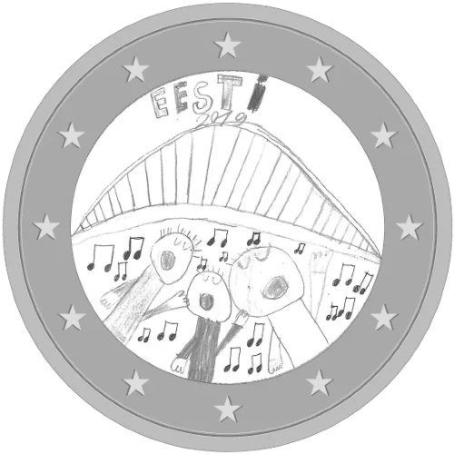 Moneda de 2 Euros Conmemorativos de Estonia 2019 - Festival de la Canción - Propuesta 4 Concurso