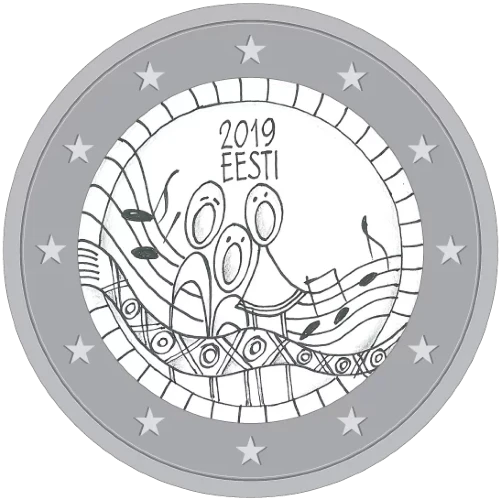 Moneda de 2 Euros Conmemorativos de Estonia 2019 - Festival de la Canción - Propuesta 5 Concurso