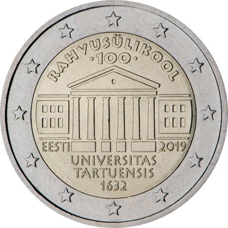Moneda de 2 Euros Conmemorativos de Estonia 2019 - Universidad de Tartu