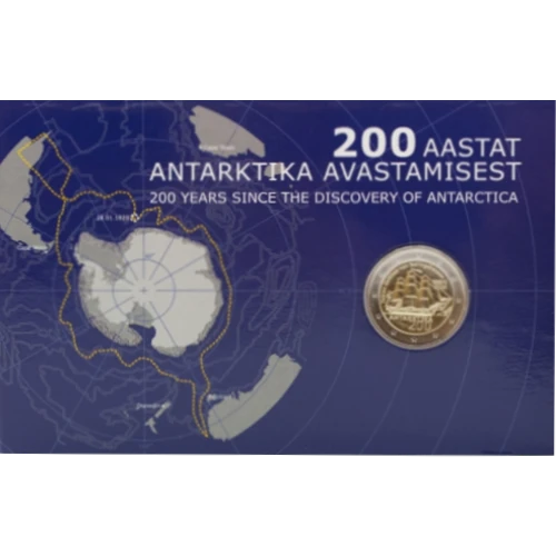 Moneda de 2 Euros Conmemorativos de Estonia 2020 - Descubrimiento de la Antártida - Coincard - Foto 1