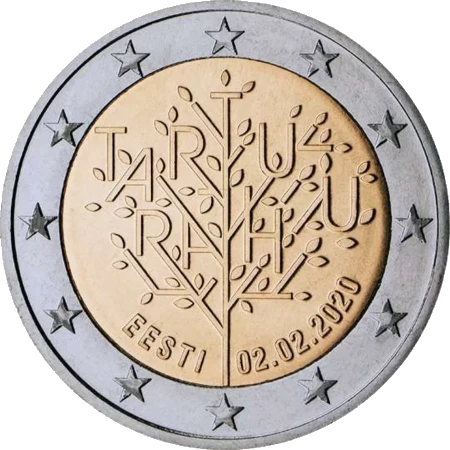 Moneda de 2 Euros Conmemorativos de Estonia 2020 - Tratado de Paz de Tartu