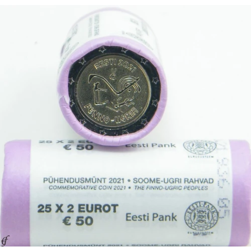 Moneda de 2 Euros Conmemorativos de Estonia 2021 - Pueblos Finoúgricos - Rollo - Foto 1